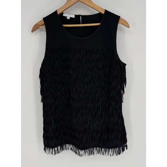 Talbots Tops - RSVP By‎ Talbots Fringe Tank Top Women's Size Medium Black Sleeveless